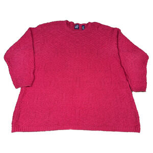 Vintage GAP Pink Textured Ramie Cotton Crewneck Sweater Women’s M
